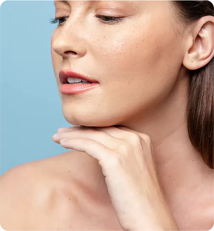 Face: Jawline, under eyes, cheeks, forehead